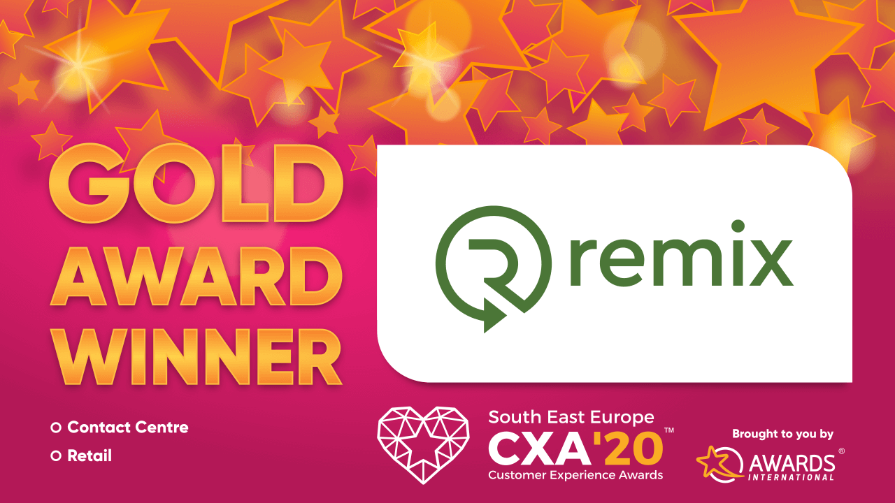 Remix získal zlato v South East European Customer Experience Awards